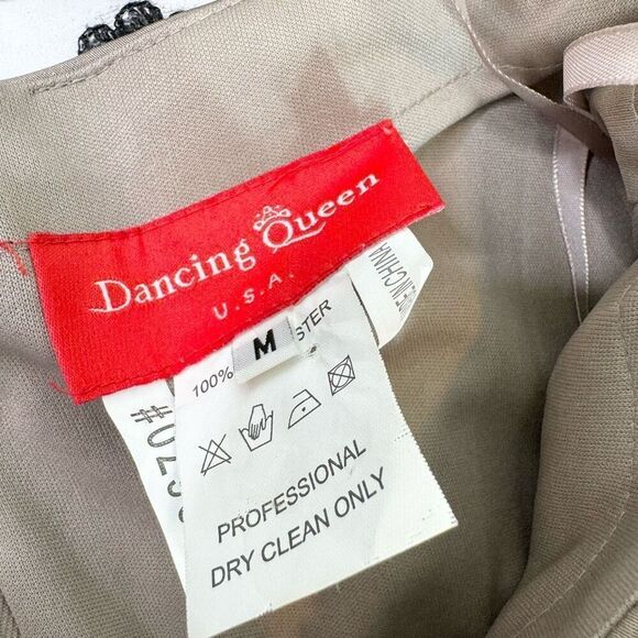 Dancing Queen Skirt & Top Womens Medium Tan Solid Maxi A-Line Crop Top Elegant - Picture 7 of 13